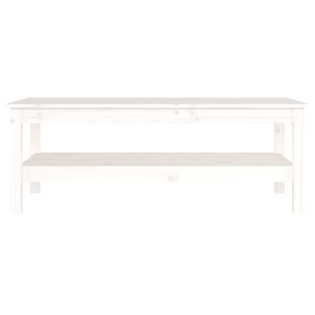 vidaXL Sohvapöytä valkoinen 110x50x40 cm täysi mänty