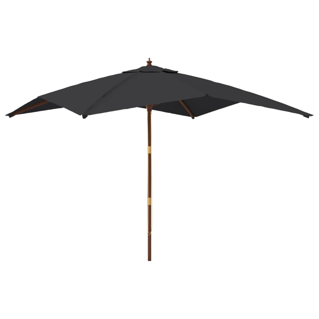 vidaXL Puutarhan aurinkovarjo puutolppa musta 300x300x273 cm