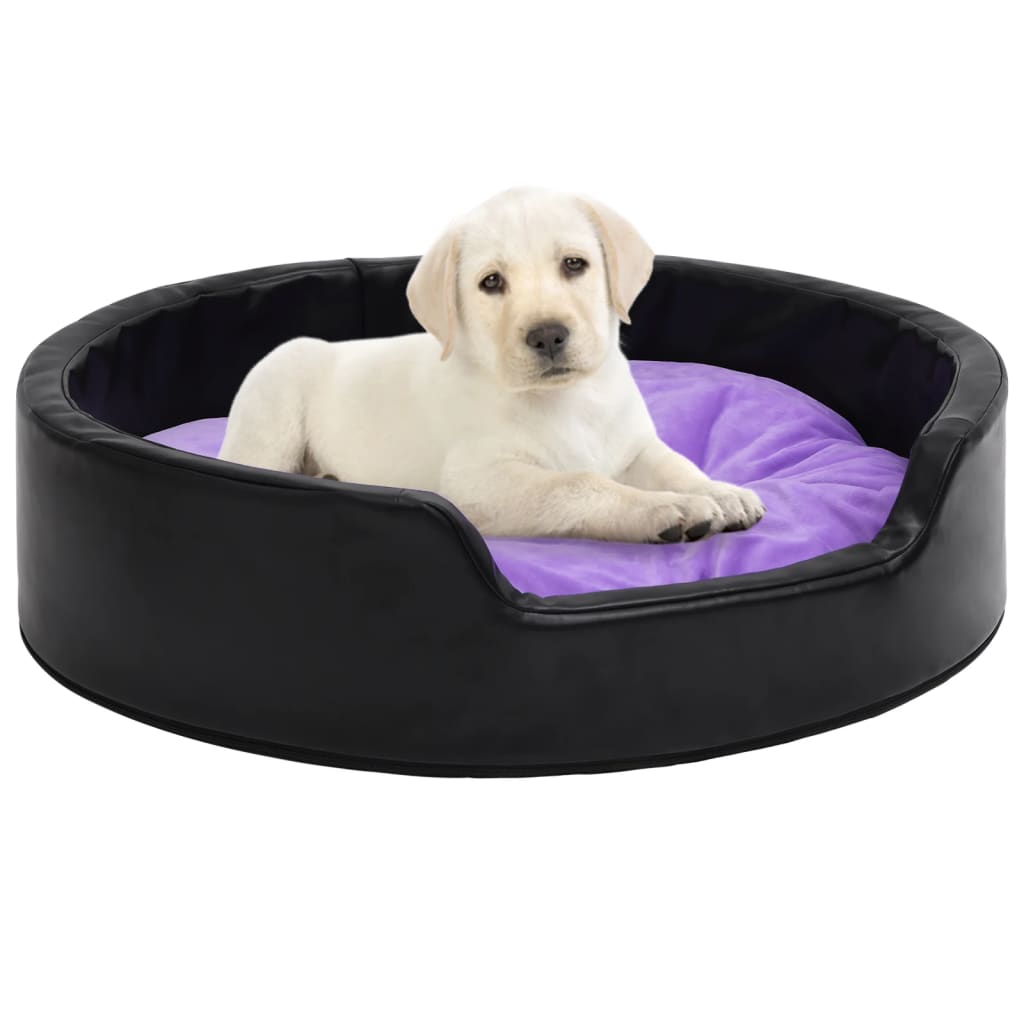 vidaXL Koiran peti musta ja violetti 99x89x21 cm plyysi ja keinonahka