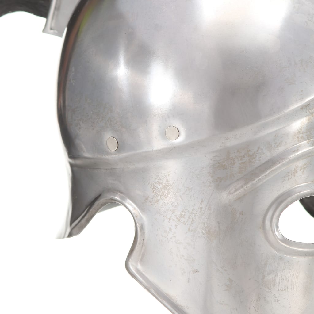 vidaXL Kreikkaisen sotilaan kypärä antiikki kopio hopea teräs