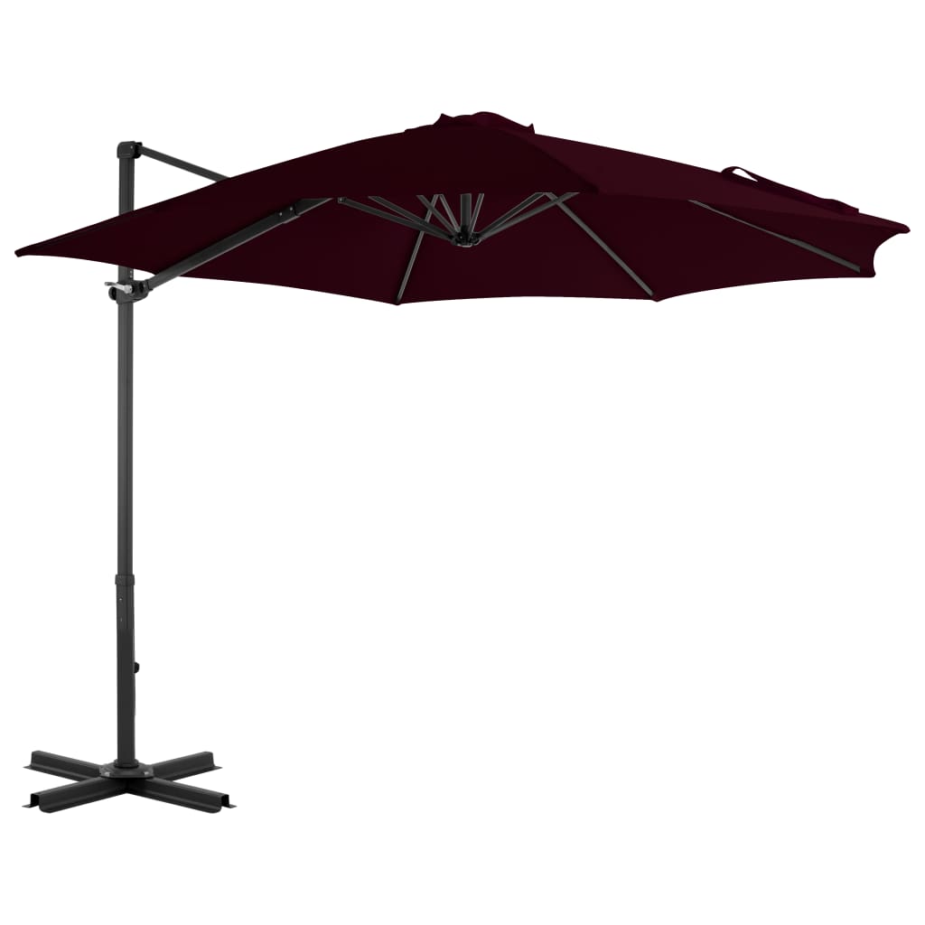 vidaXL Riippuva aurinkovarjo alumiinipylväällä punainen 300 cm
