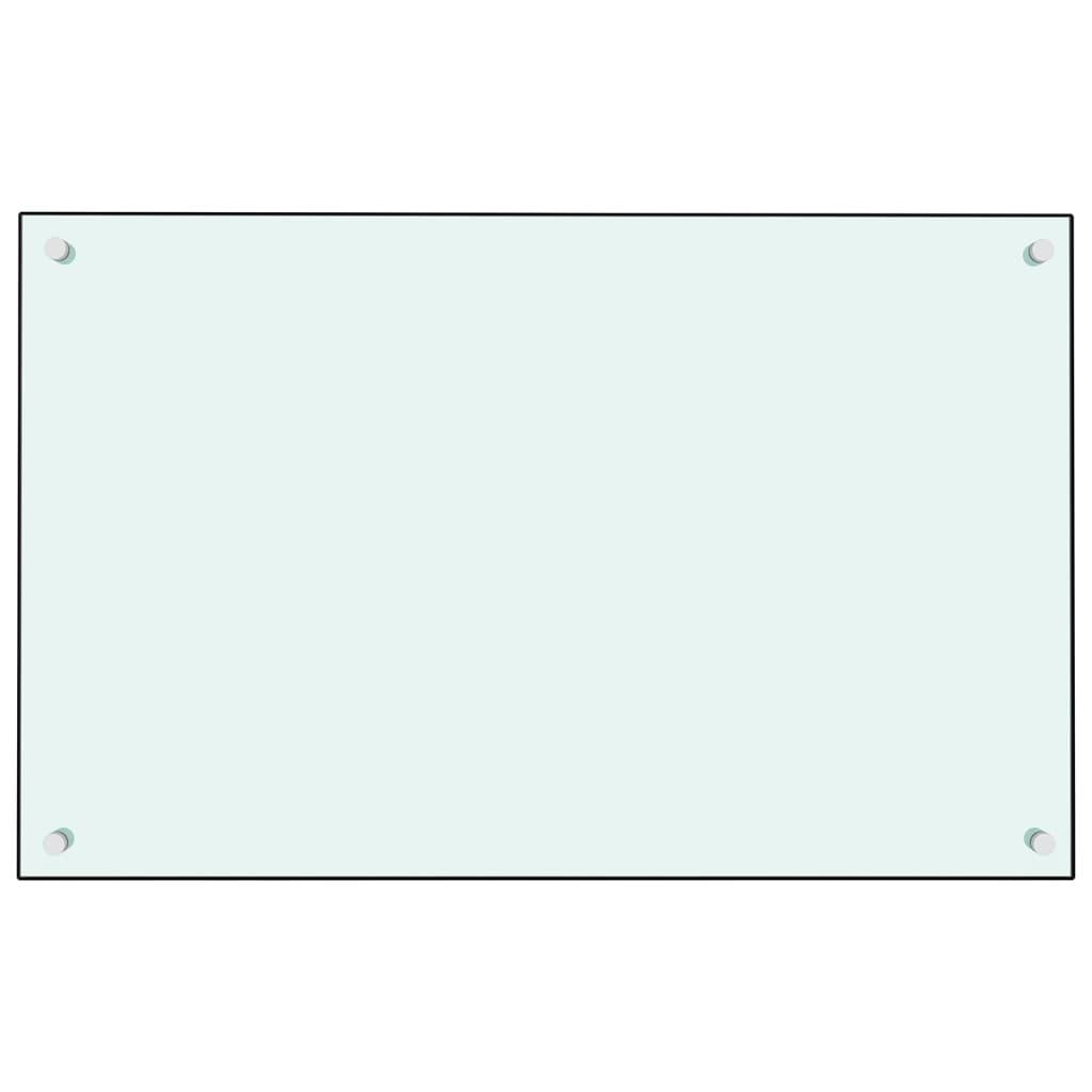 vidaXL Keittiön roiskesuoja valkoinen 80x50 cm karkaistu lasi