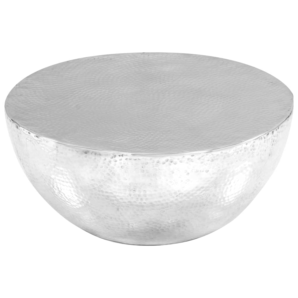 vidaXL Sohvapöytä vasaroitu alumiini 70x30 cm hopea