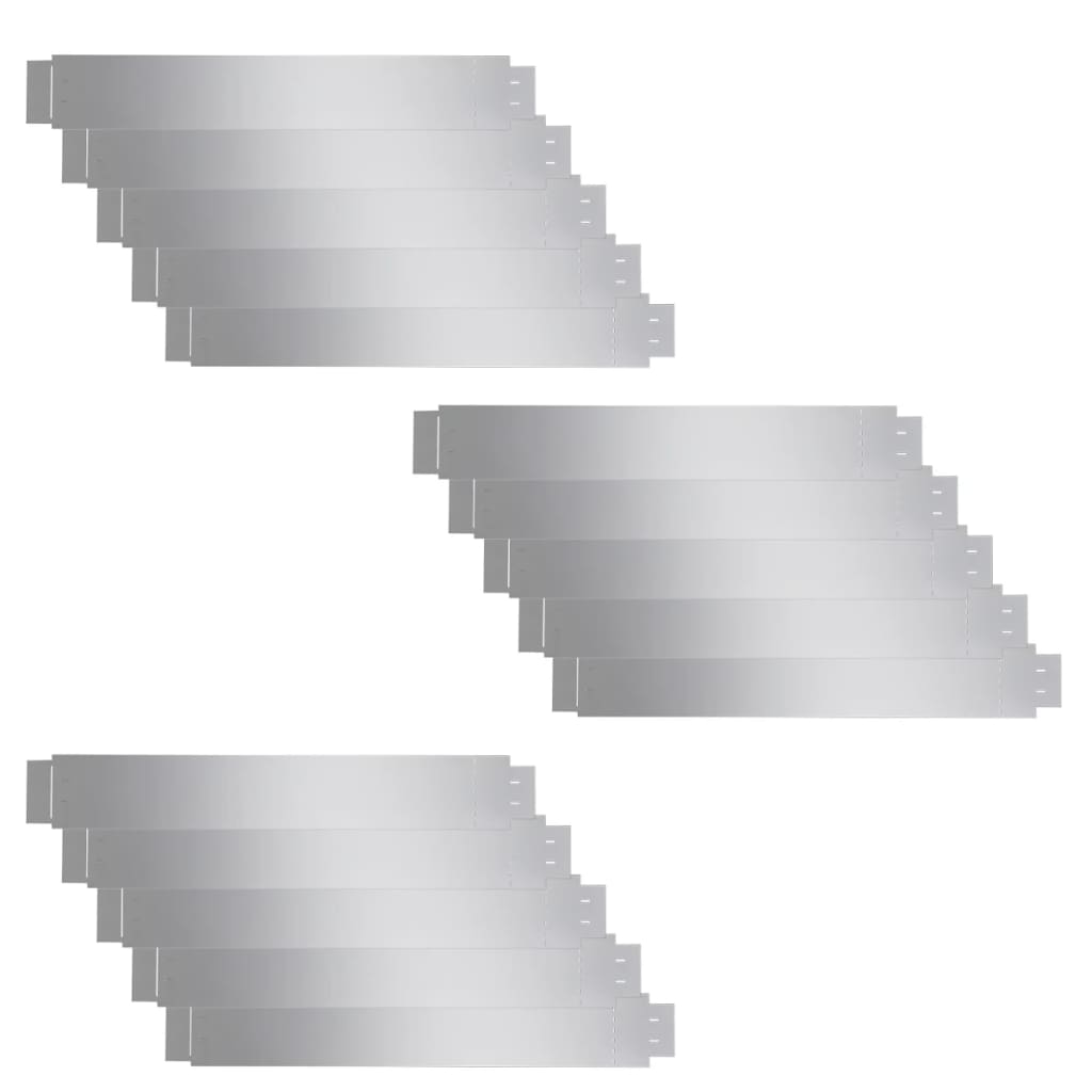 vidaXL Nurmikkoaita 15-osaa joustava galvanoitu teräs 100 x 14 cm