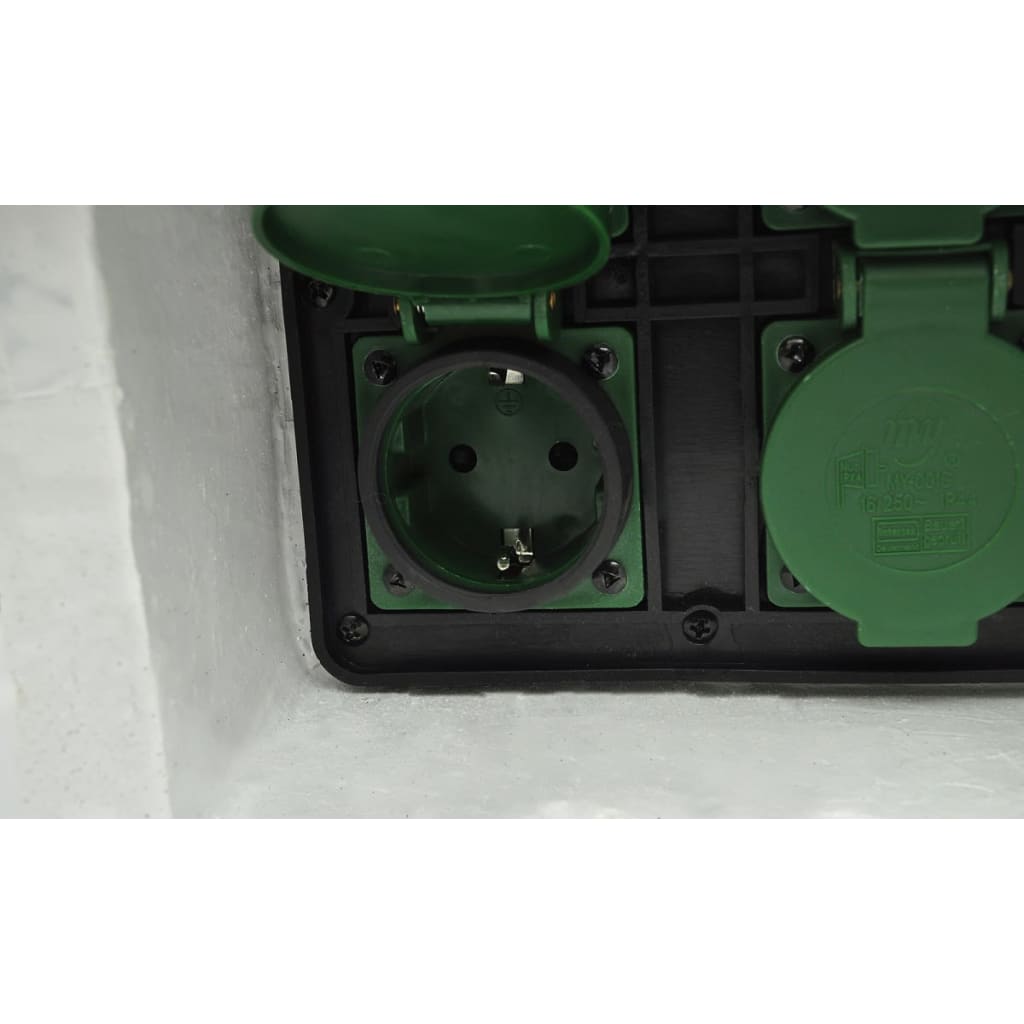 vidaXL Puutarhan pistorasiayksikkö 4 aukkoa vedenkestävä hartsi valk.