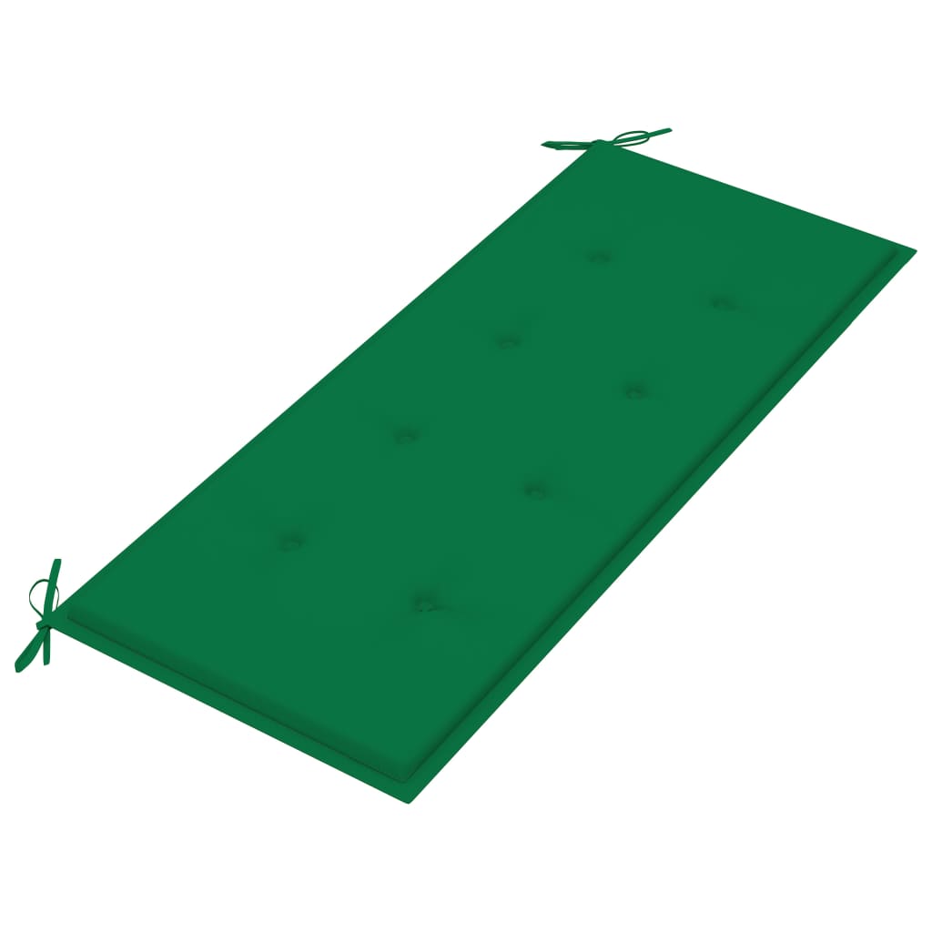 vidaXL Puutarhapenkki vihreä tyyny 120 cm täysi tiikki