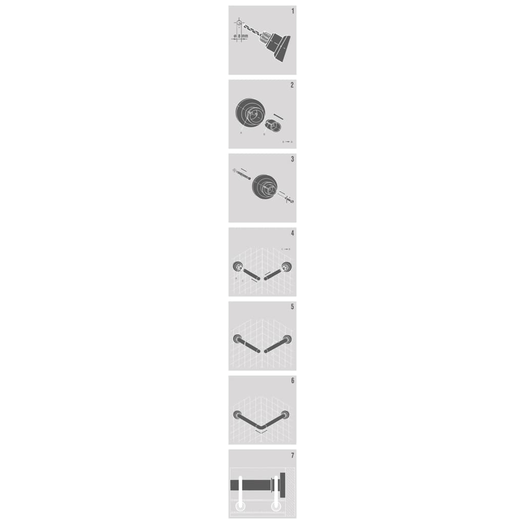 Sealskin Suihkuverhon kulmatankosarja 90x90 cm valkoinen
