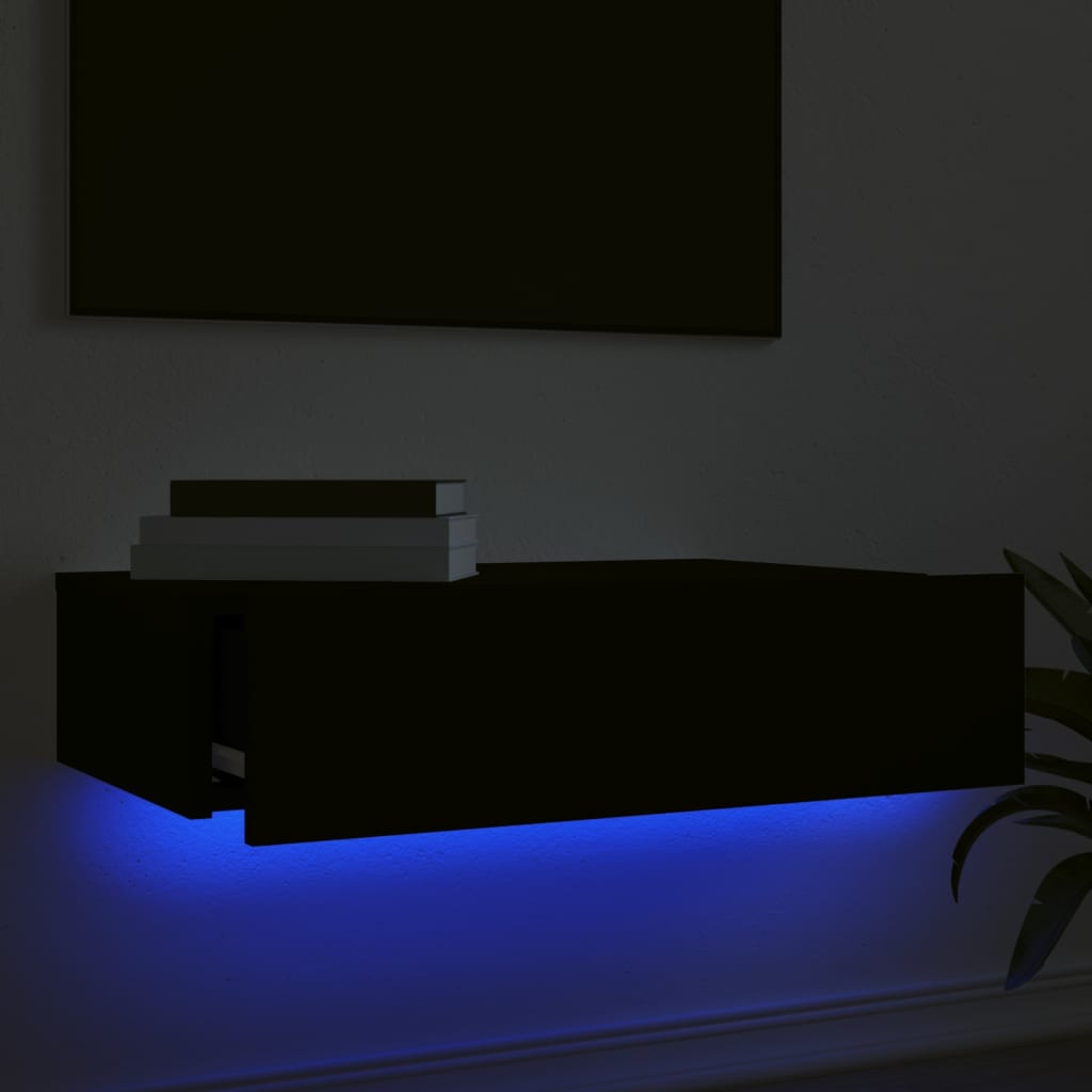 vidaXL TV-taso LED-valoilla musta 60x35x15,5 cm