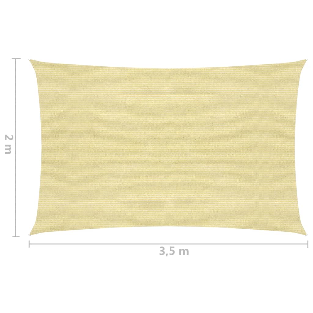 vidaXL Aurinkopurje 160 g/m² beige 2x3,5 m HDPE
