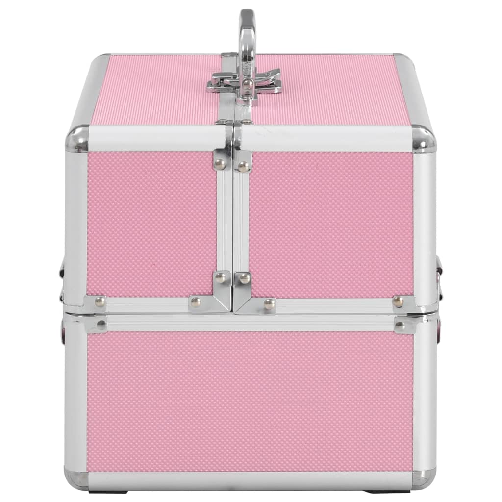 vidaXL Meikkikotelo 22x30x21 cm pinkki alumiini