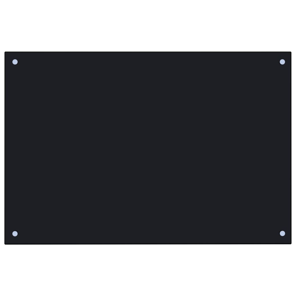 vidaXL Keittiön roiskesuoja musta 90x60 cm karkaistu lasi