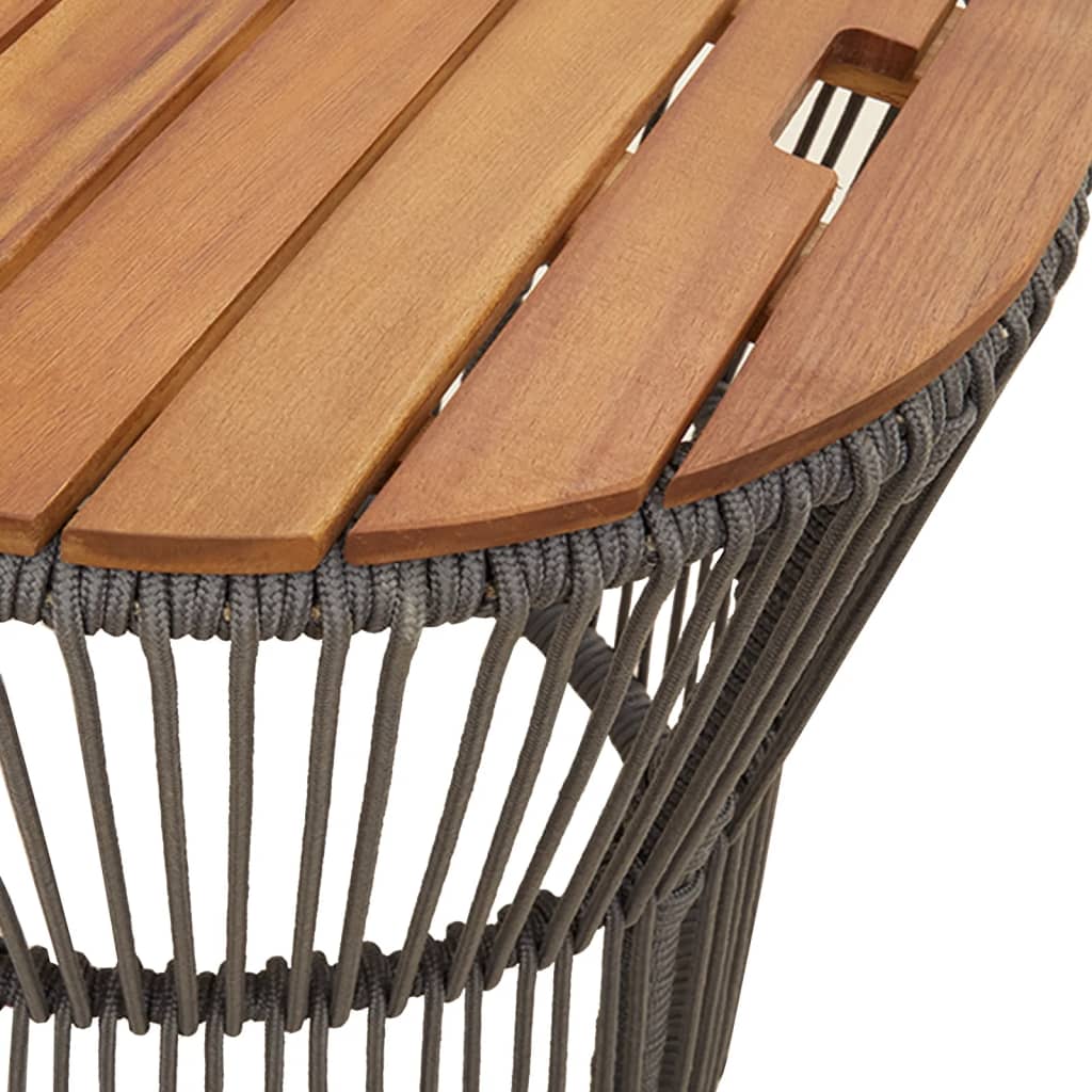 vidaXL Sivupöydät 2 kpl puinen pöytälevy harmaa polyrottinki