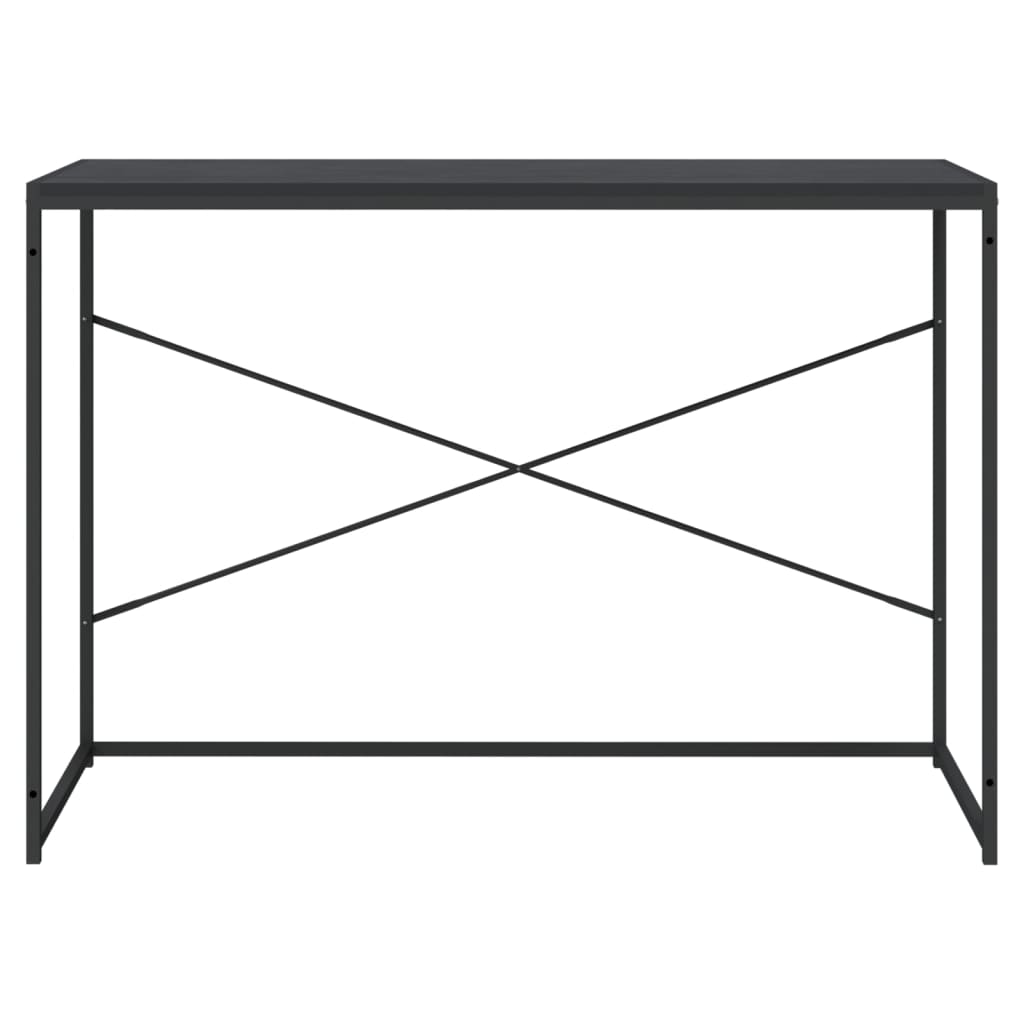 vidaXL Tietokonepöytä musta 110x60x70 cm lastulevy