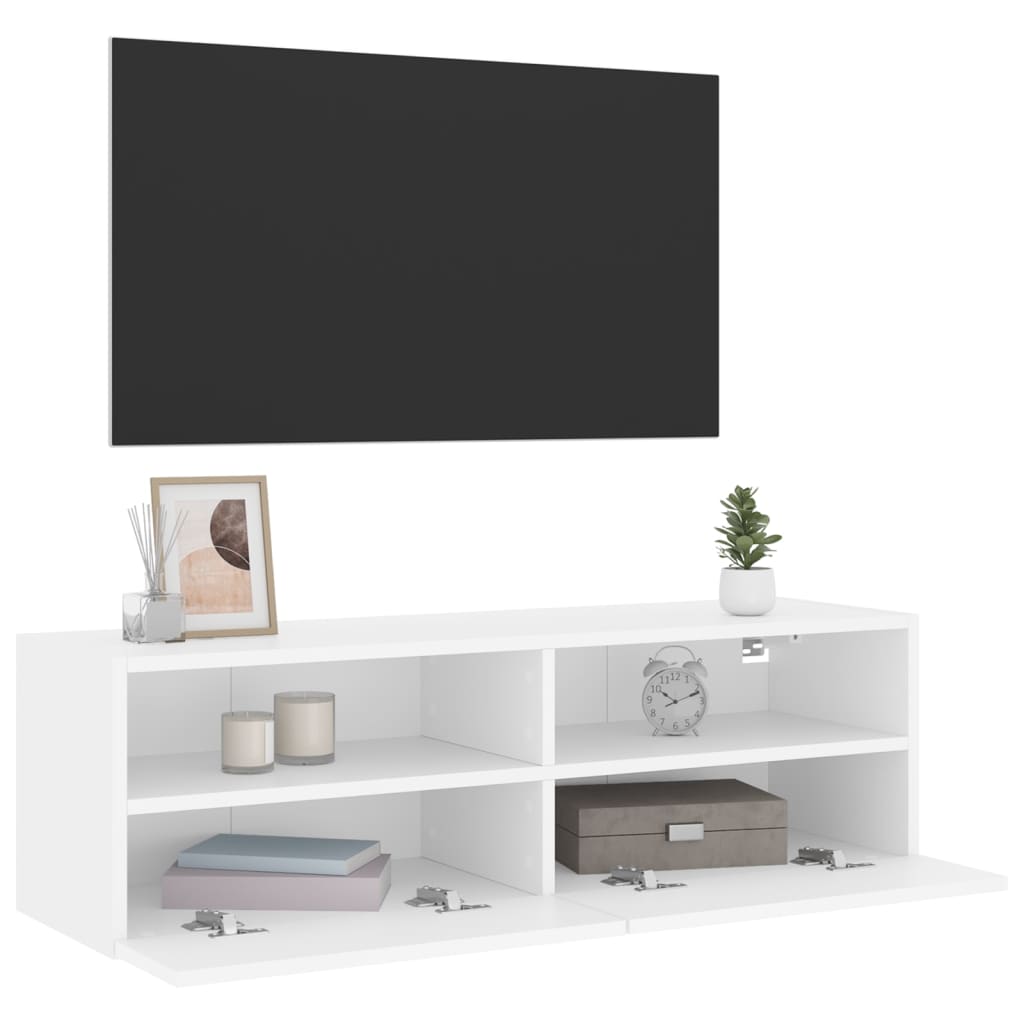vidaXL TV-seinäkaappi valkoinen 100x30x30 cm tekninen puu
