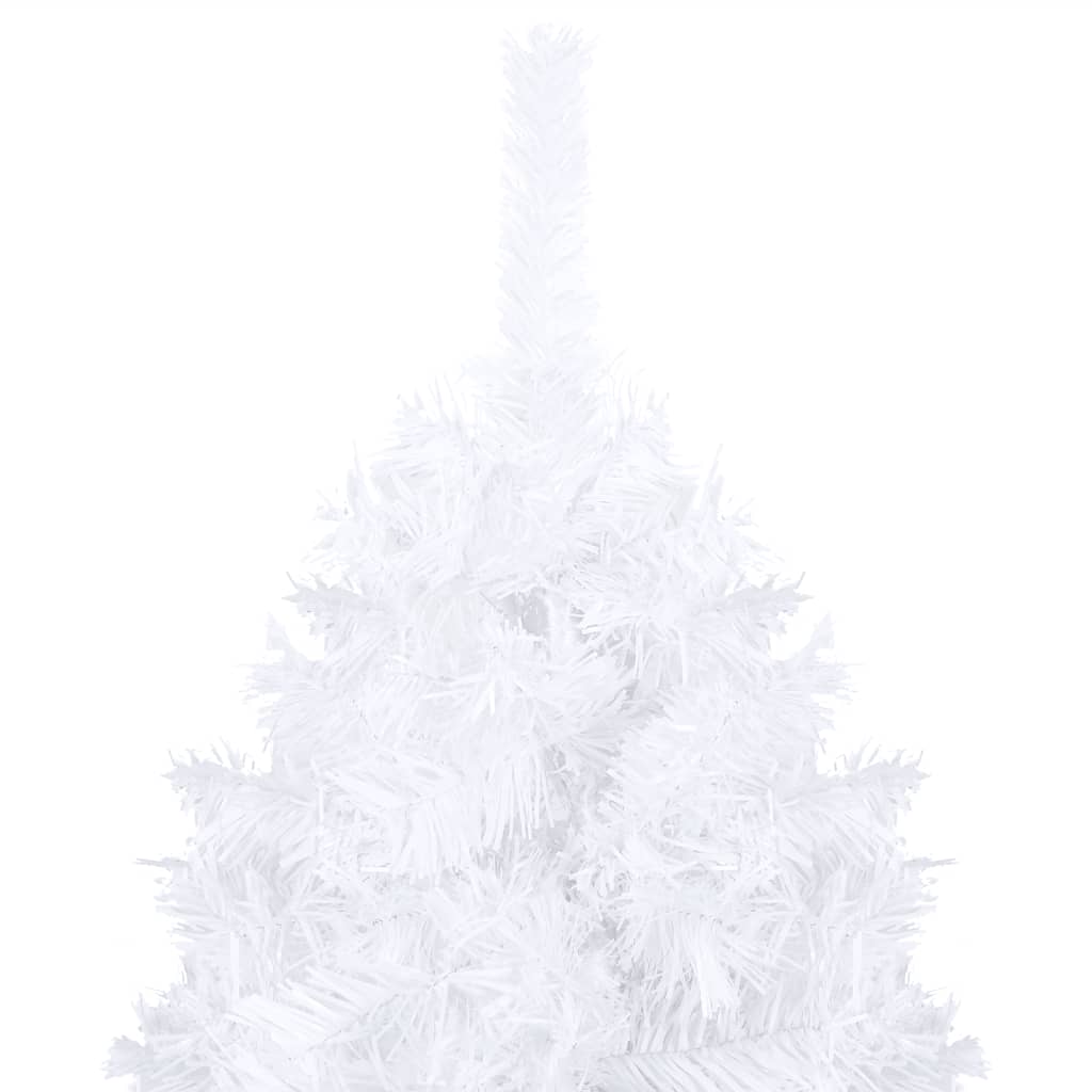 vidaXL Tekojoulukuusi paksuilla oksilla esivalaistu valkoinen 120 cm
