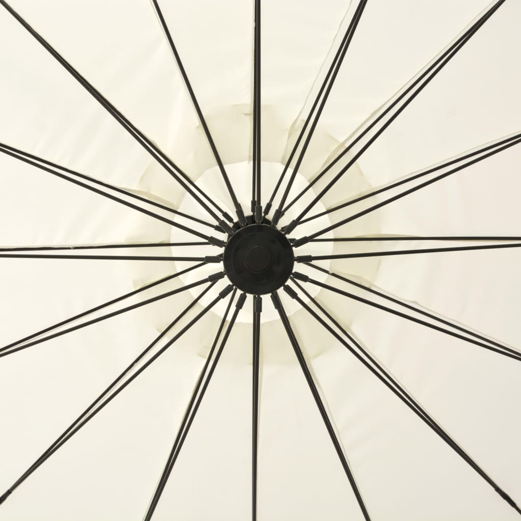 vidaXL Riippuva päivänvarjo 3 m alumiinitanko valkoinen