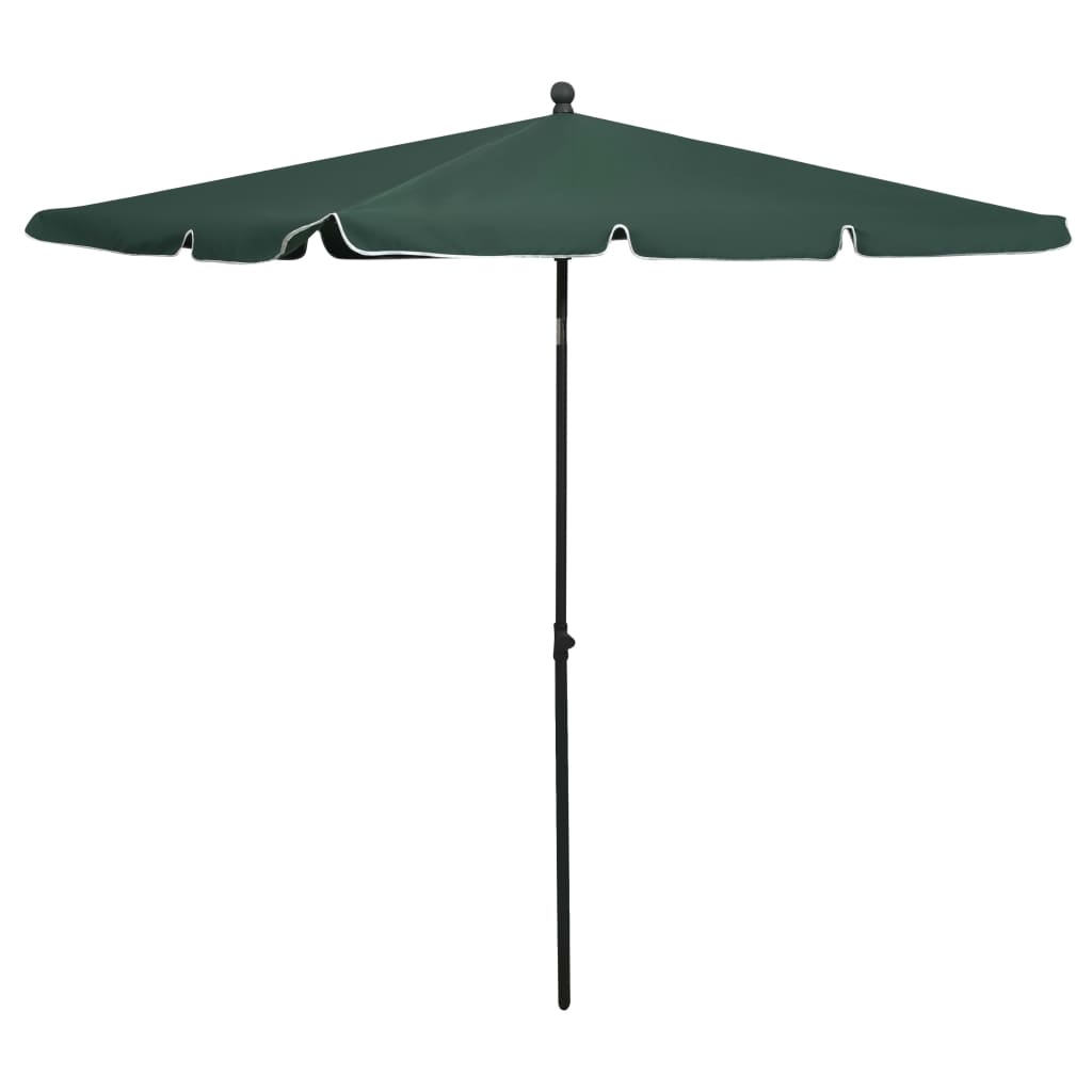 vidaXL Puutarhan aurinkovarjo tangolla 210x140 cm vihreä