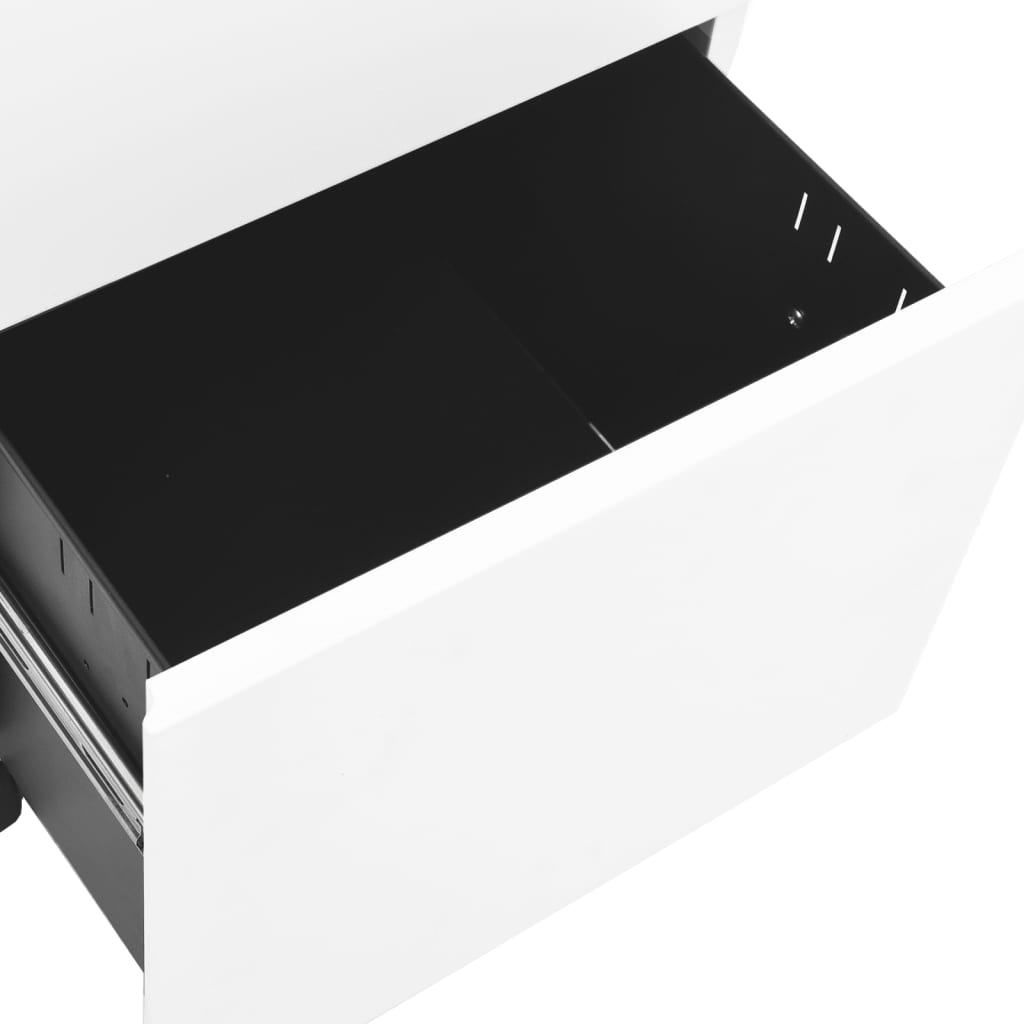 vidaXL Arkistokaappi siirrettävä valkoinen 39x45x60 cm teräs