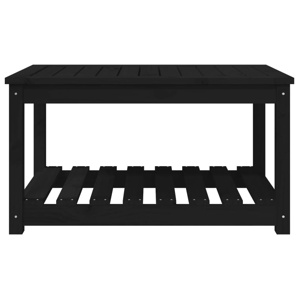 vidaXL Puutarhapöytä musta 82,5x50,5x45 cm täysi mänty