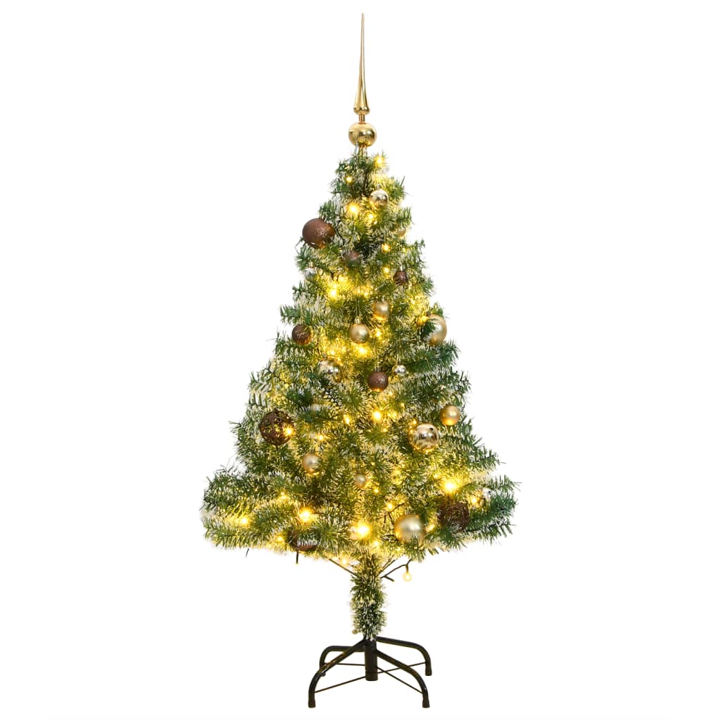 vidaXL Tekojoulukuusi 150 LED-valoa joulupallot ja lumihuurre 150 cm