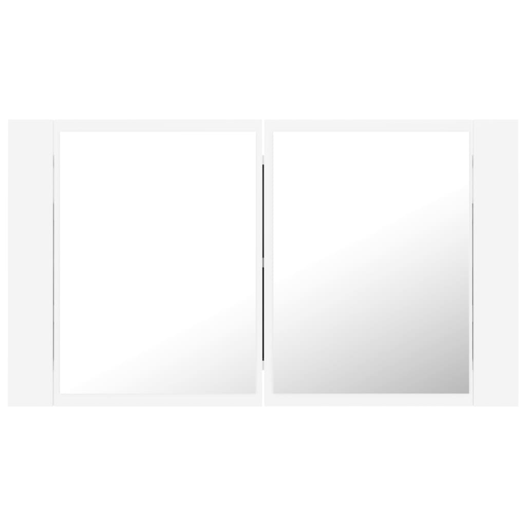 vidaXL Kylpyhuoneen LED peilikaappi valkoinen 80x12x45 cm akryyli