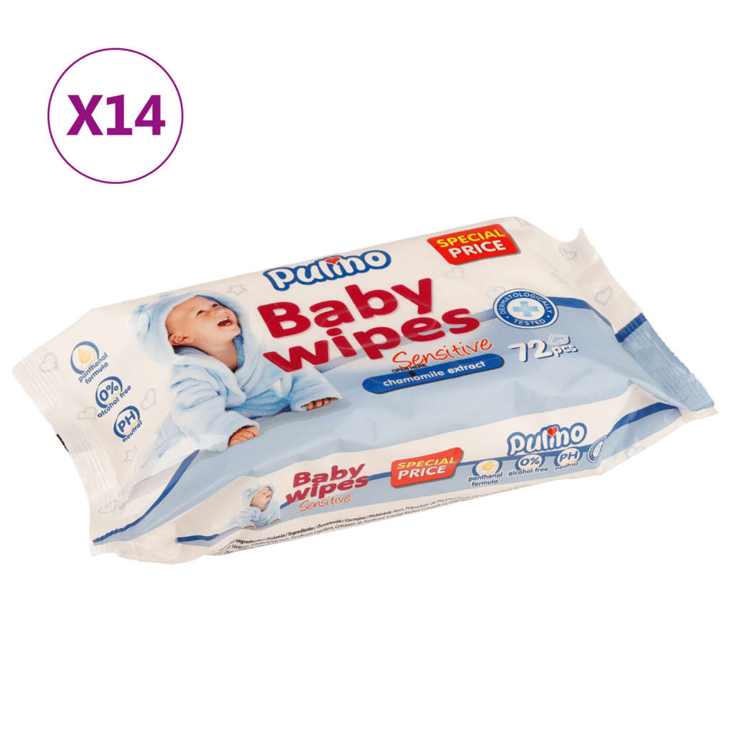 vidaXL Vauvan puhdistuspyyhkeet 14 pakettia 1008 pyyhettä
