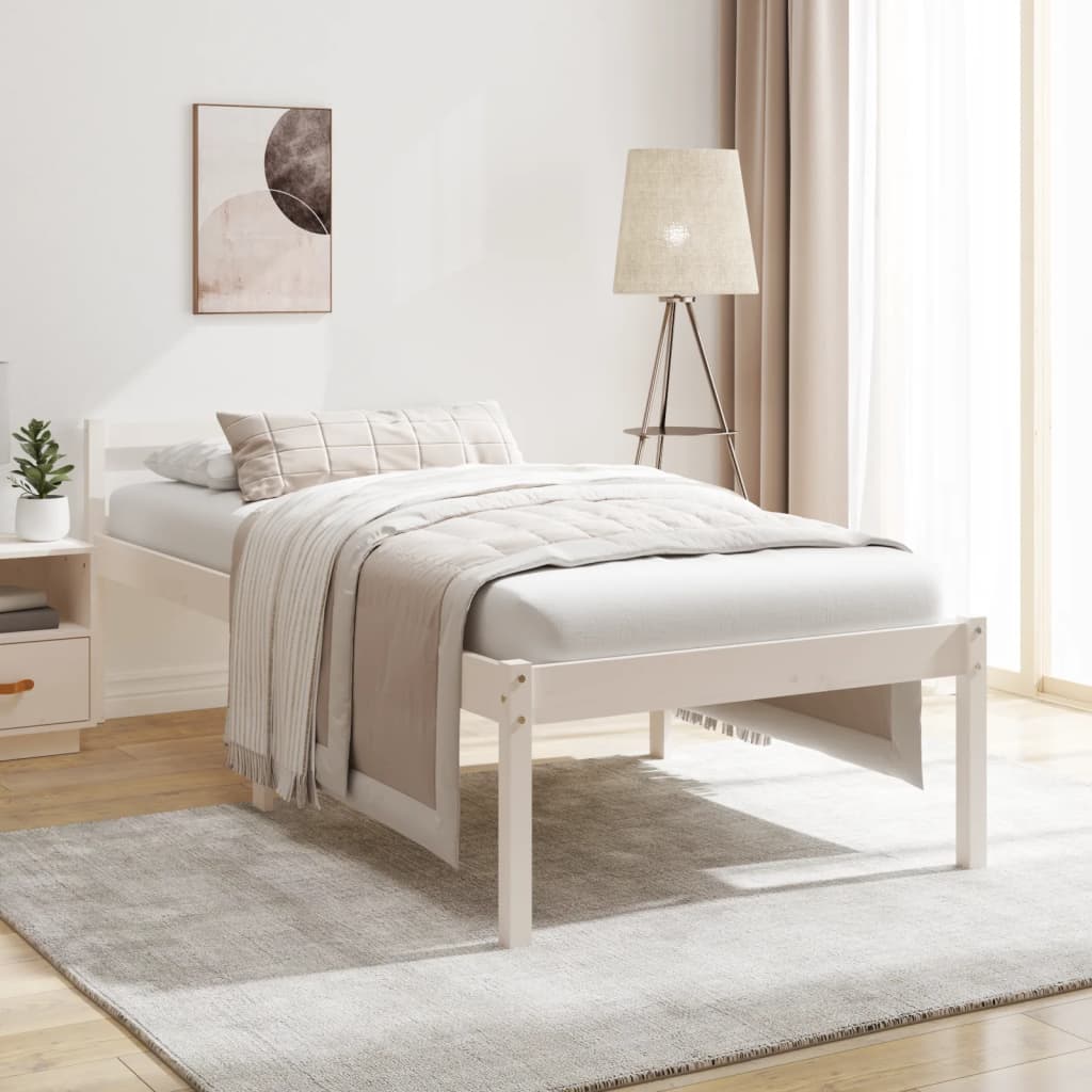 vidaXL Vanhusten sänky valkoinen 90x200 cm täysi mänty