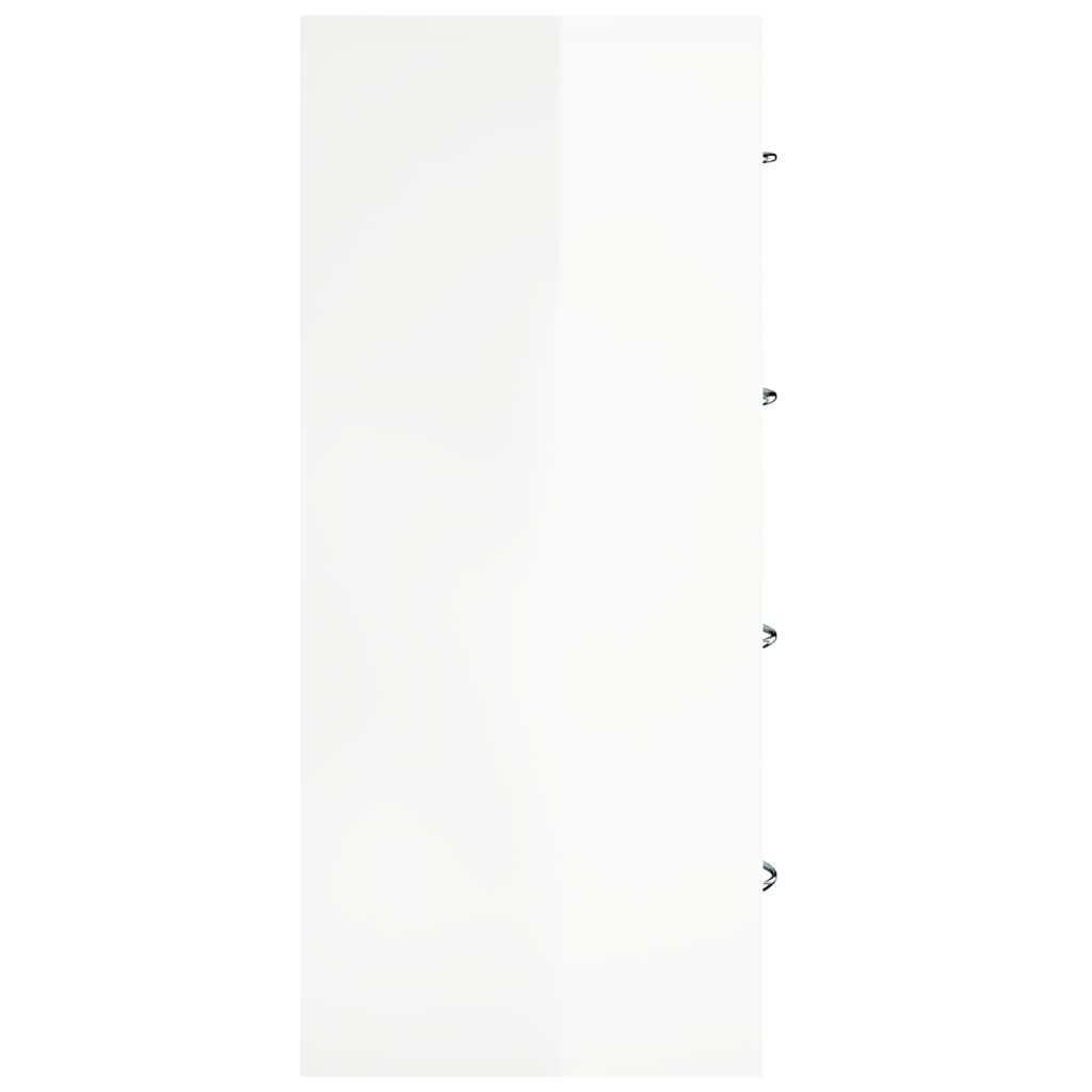 vidaXL Senkki 4 vetolaatikolla 60x30,5x71 cm korkeakiilto valkoinen
