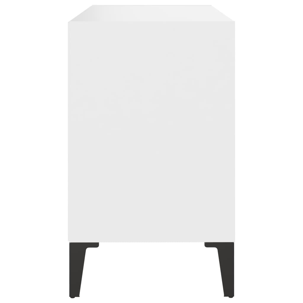 vidaXL TV-taso metallijaloilla valkoinen 69,5x30x50 cm