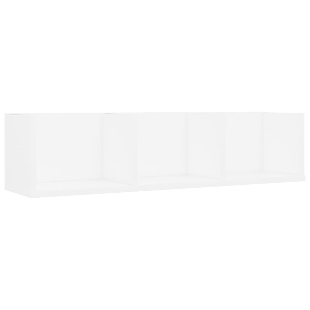 vidaXL CD-seinähylly valkoinen 75x18x18 cm lastulevy