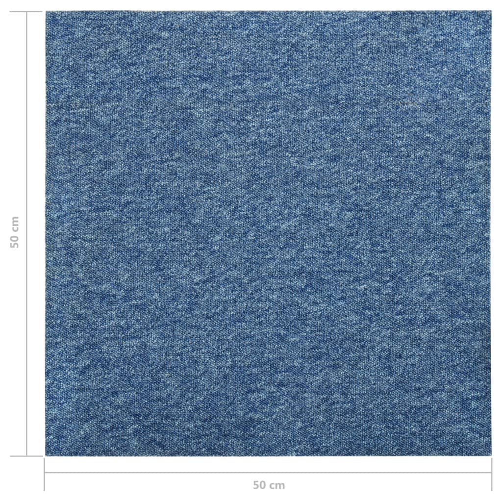 vidaXL Tekstiililaatta 20 kpl 5 m² 50x50 cm sininen