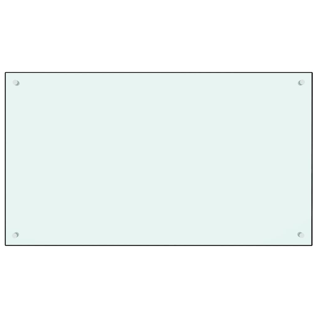 vidaXL Keittiön roiskesuoja valkoinen 100x60 cm karkaistu lasi