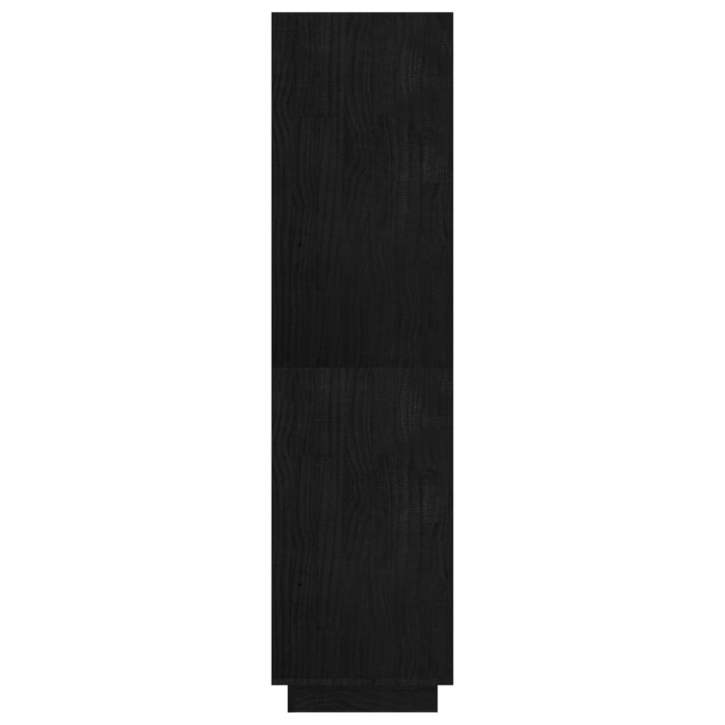 vidaXL Kirjahylly/tilanjakaja musta 80x35x135 cm täysi mänty