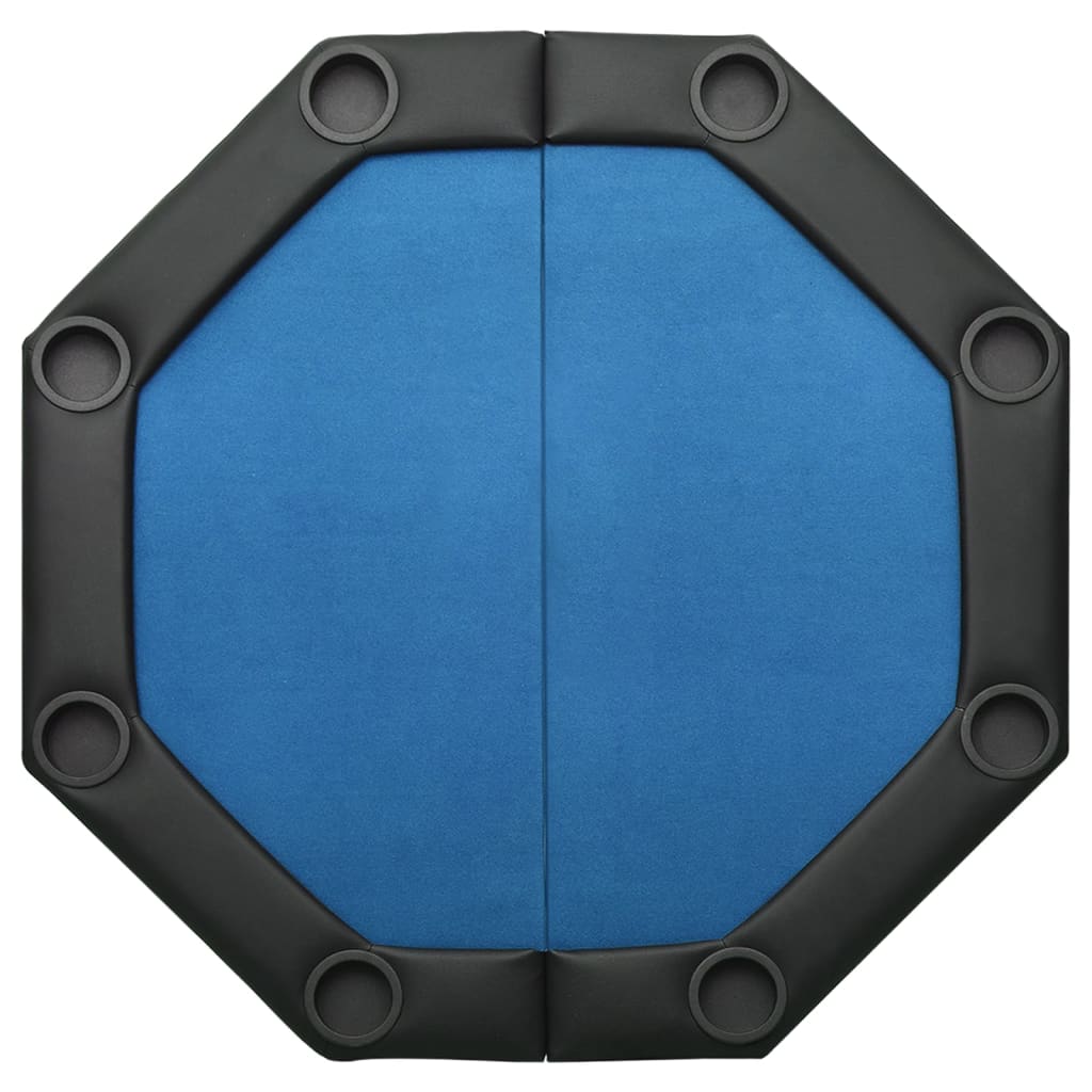 vidaXL 8 pelaajan kokoontaittuva pokeripöytä sininen 108x108x75 cm