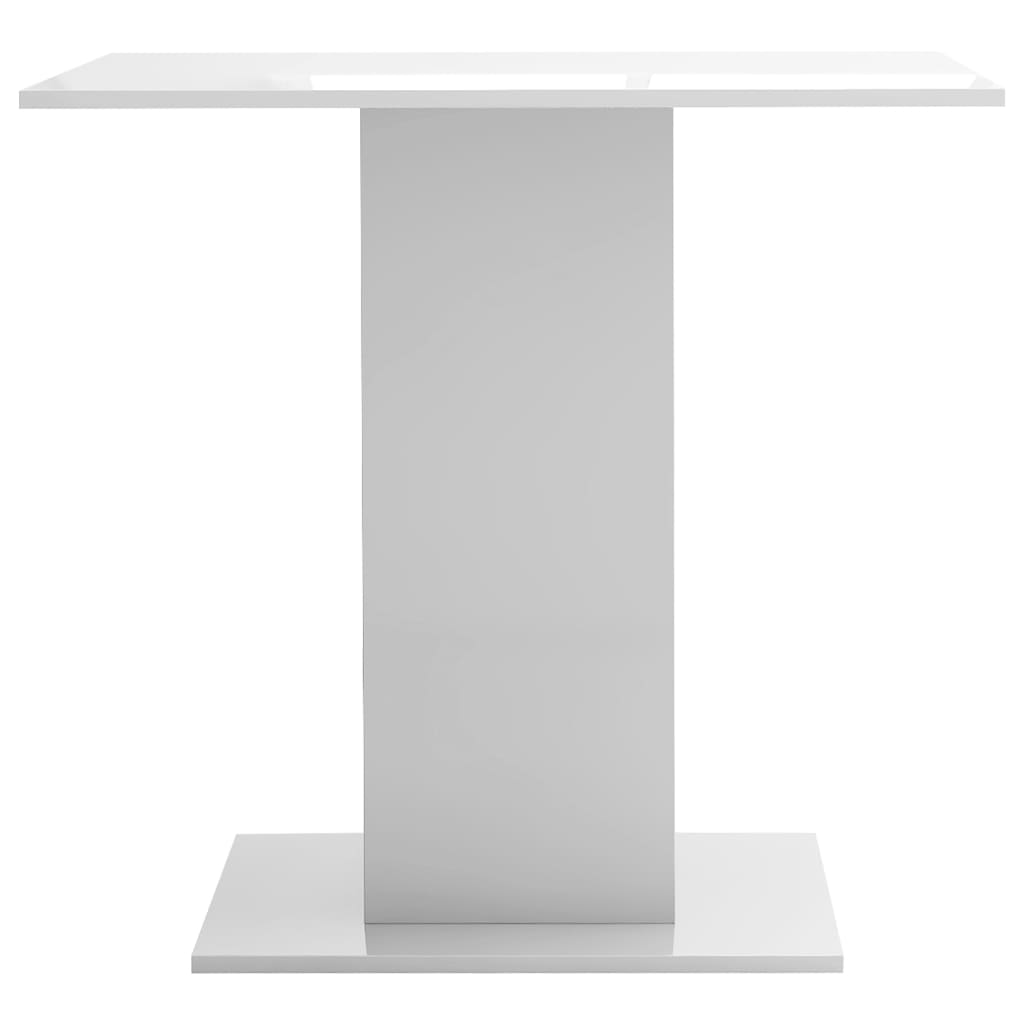 vidaXL Ruokapöytä korkeakiilto valkoinen 80x80x75 cm lastulevy
