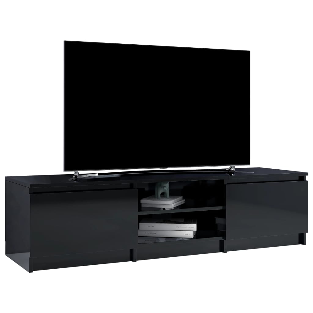 vidaXL TV-taso korkeakiilto musta 140x40x35,5 cm lastulevy