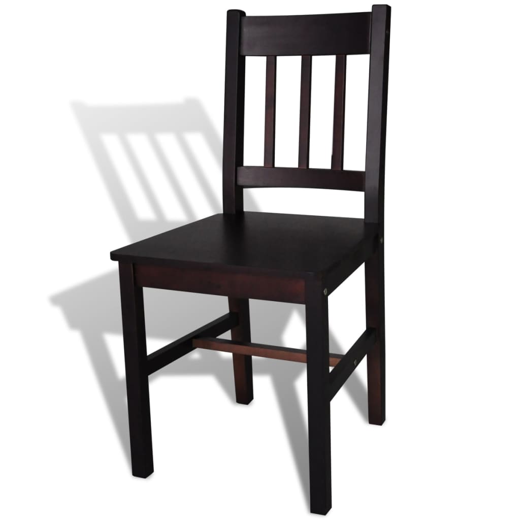 vidaXL Ruokapöydän tuolit 6 kpl tummanruskea mänty