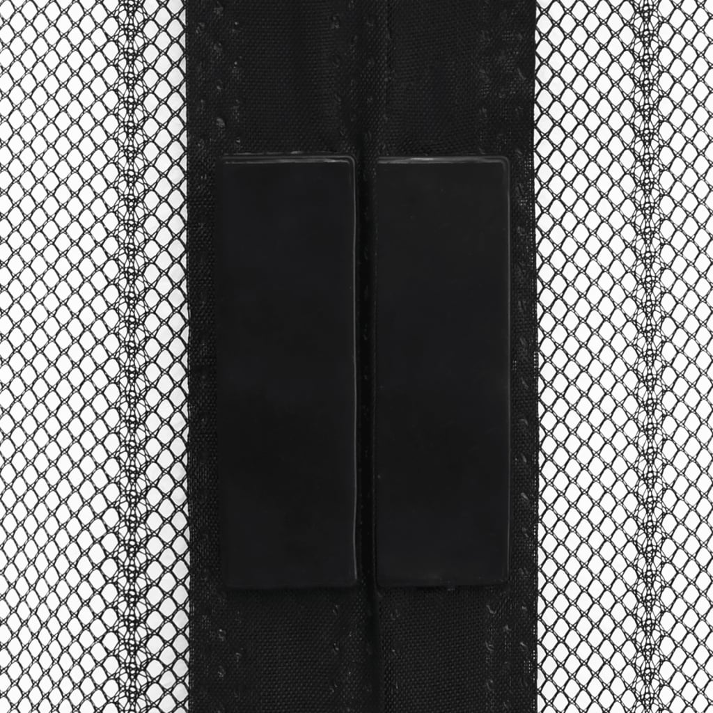 vidaXL Hyttysverho Oveen 210 x 100 cm 2 kpl Magneeteilla Musta