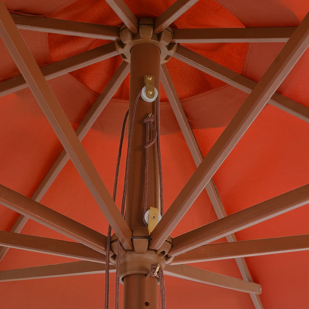 vidaXL Aurinkovarjo puurunko 350 cm terrakotta