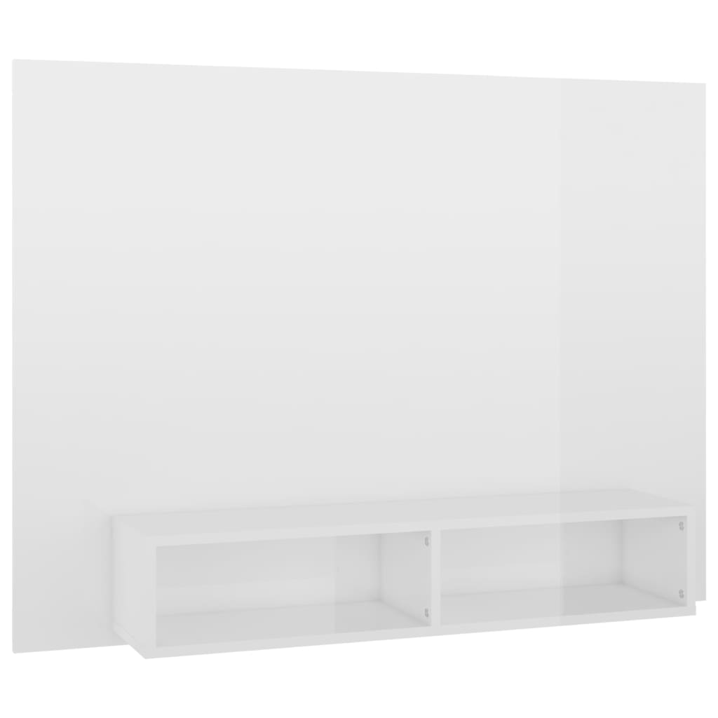 vidaXL TV-taso seinälle korkeakiilto valkoinen 120x23,5x90 cm lastulevy