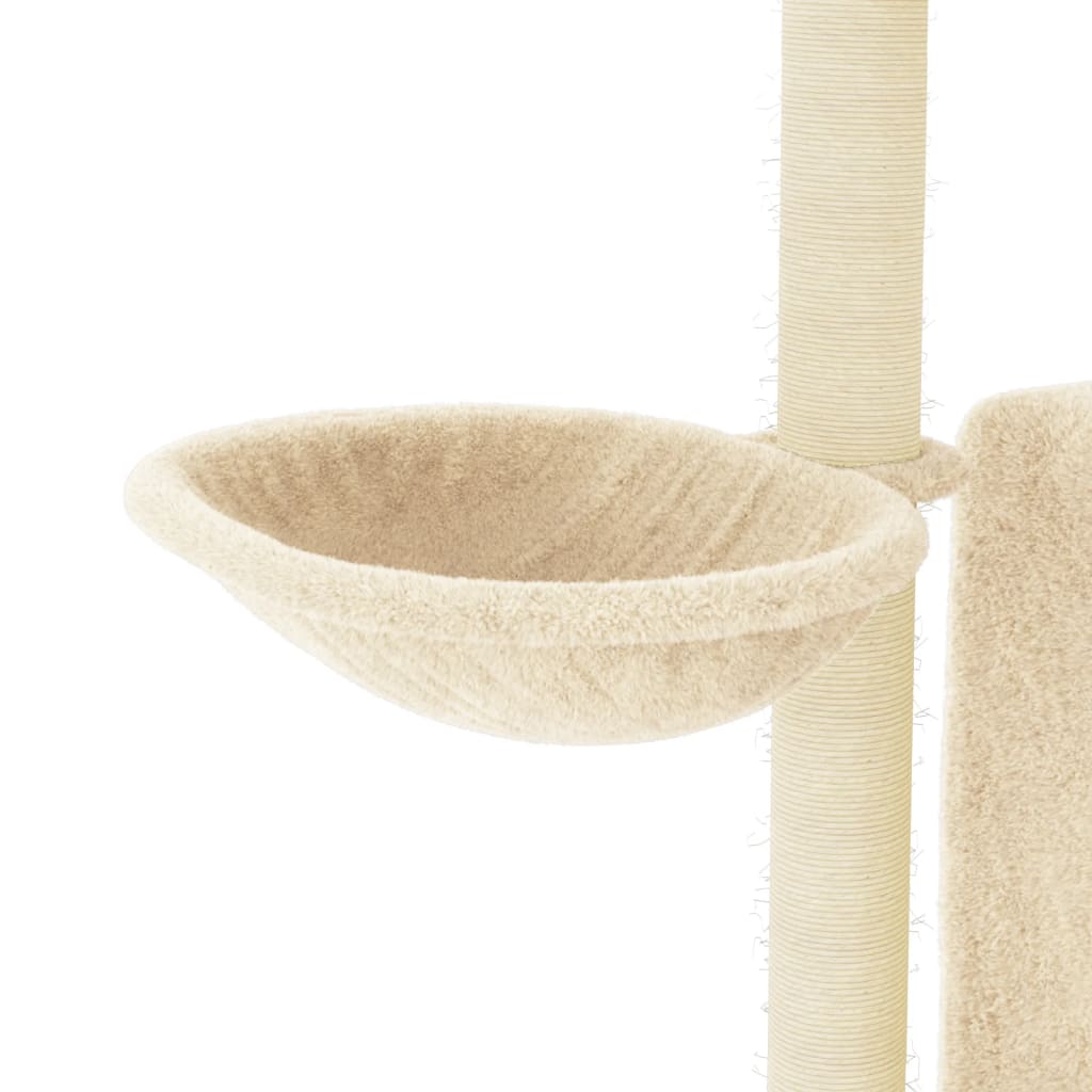 vidaXL Kissan kiipeilypuu sisal- raapimispylväillä kerma 96,5 cm