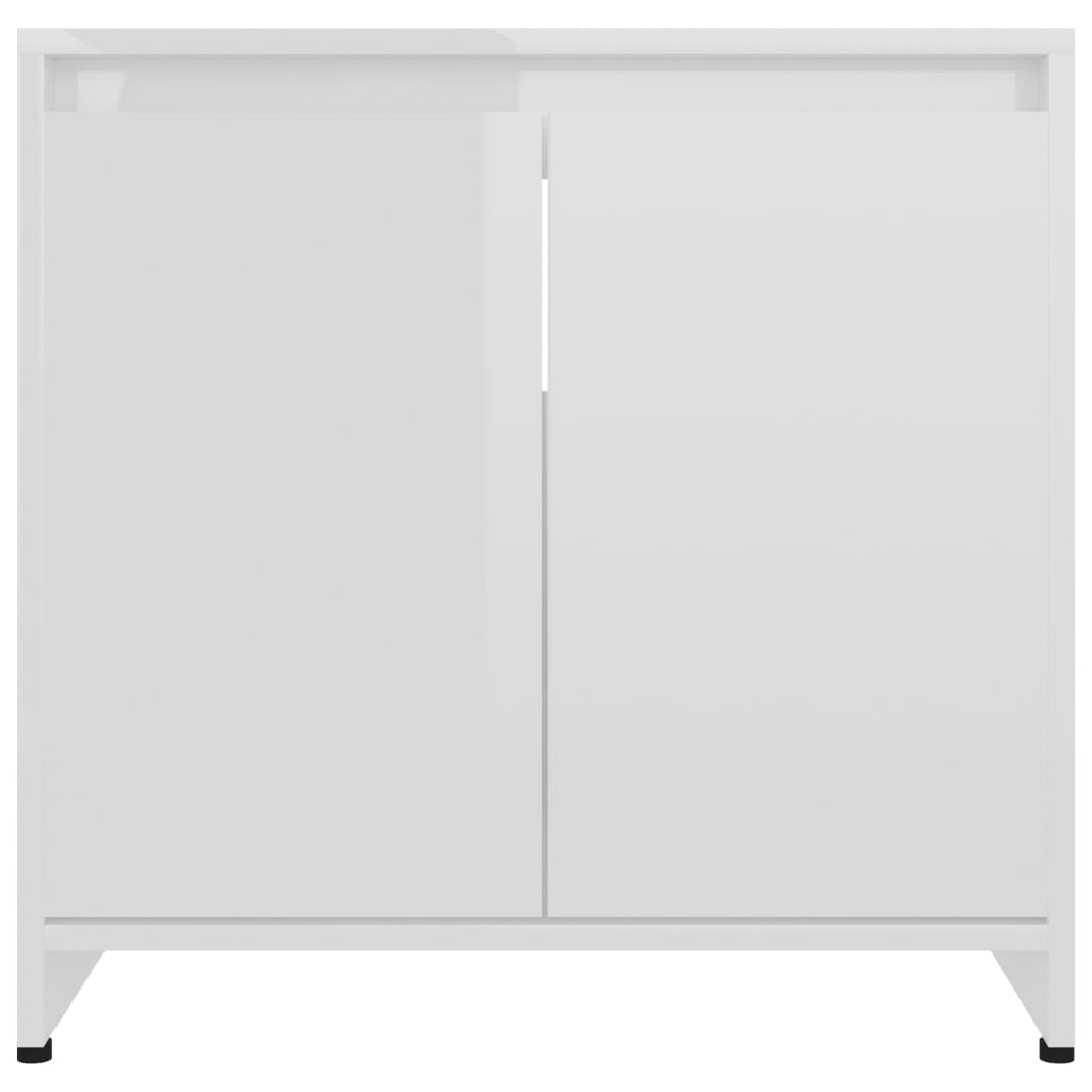 vidaXL Kylpyhuonekaappi korkeakiilto valkoinen 60x33x61 cm lastulevy