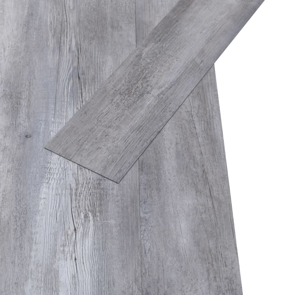 vidaXL Itsekiinnittyvät PVC-lattialankut 2,51 m² 2 mm matta puu harmaa