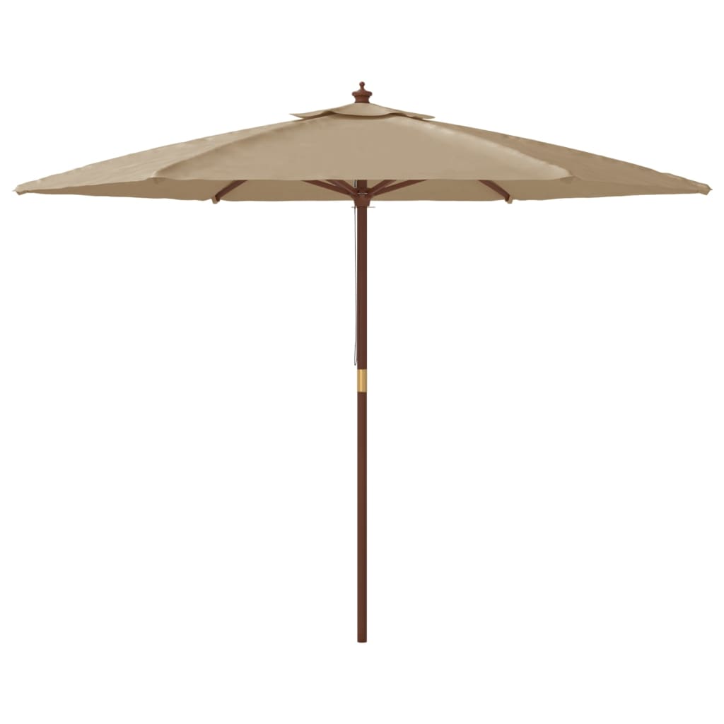 vidaXL Puutarhan aurinkovarjo puutolppa taupe 299x240 cm