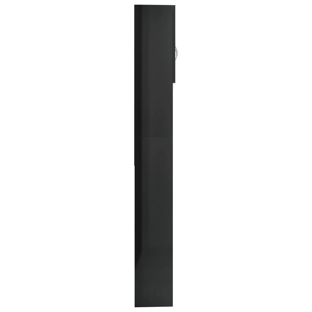 vidaXL Pesukonekaappi korkeakiilto musta 64x25,5x190 cm