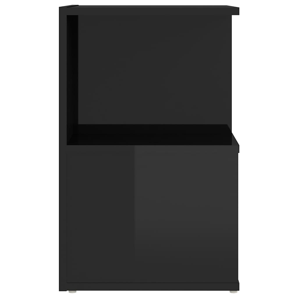 vidaXL Yöpöytä korkeakiilto musta 35x35x55 cm lastulevy