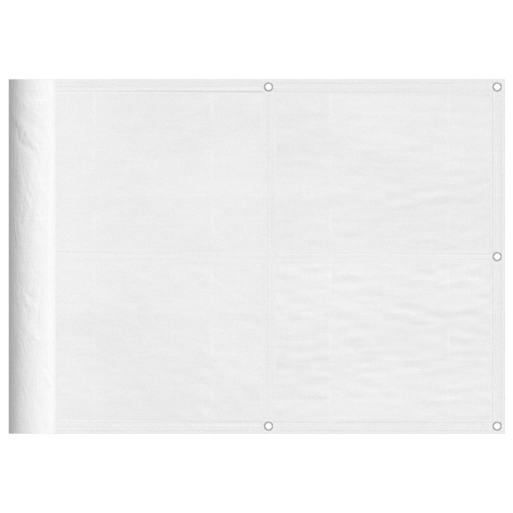 vidaXL Parvekesuoja valkoinen 75x1000 cm 100% polyesteri Oxford kangas