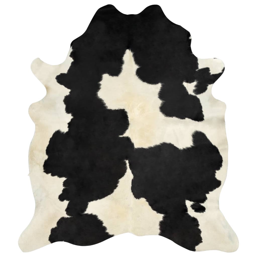 vidaXL Aito lehmäntaljamatto musta ja valkoinen 150x170 cm