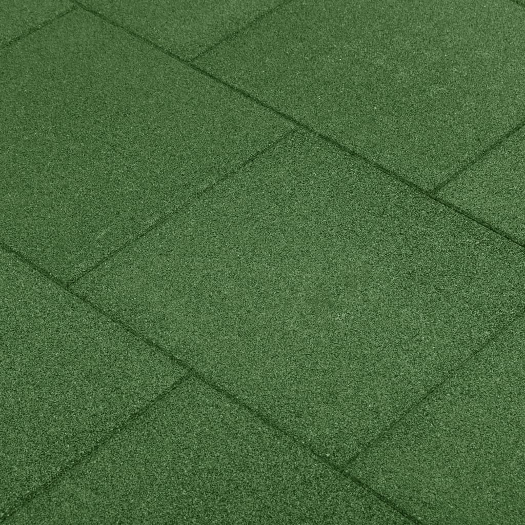 vidaXL Kaatumissuojalevyt 12 kpl kumi 50x50x3 cm vihreä