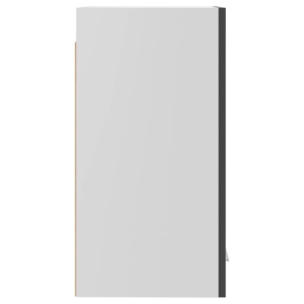 vidaXL Seinäkaappi korkeakiilto harmaa 29,5x31x60 cm lastulevy